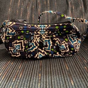 Blue quilted small handbag